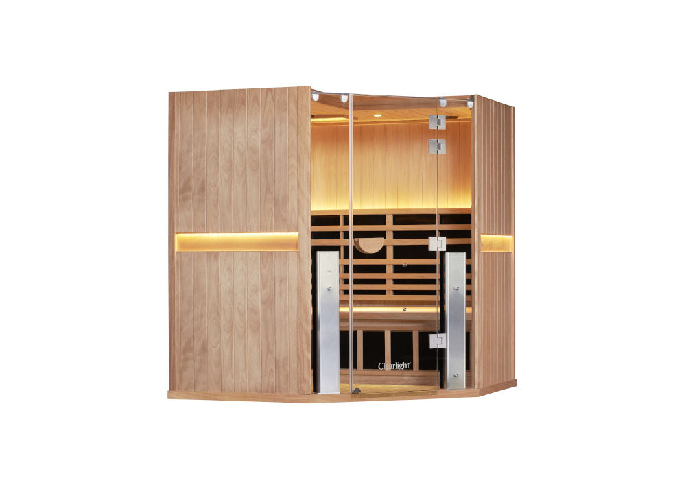 Sanctuary Corner 4 Person Sauna | Okoume Pro | EU Plug