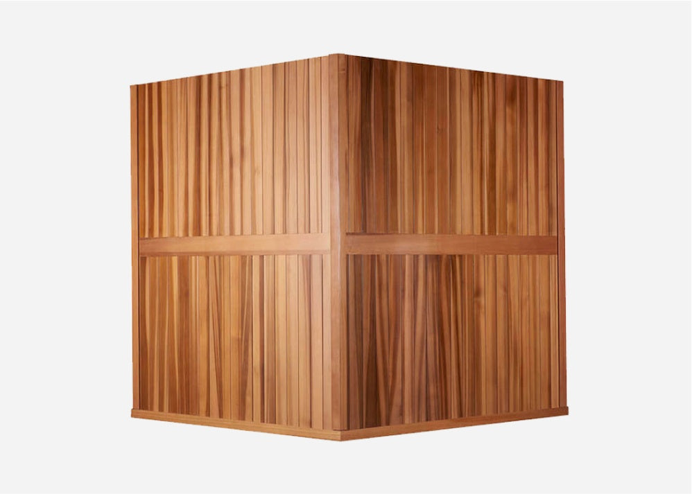 Sanctuary Corner 4 Person Sauna | Okoume Pro | EU Plug