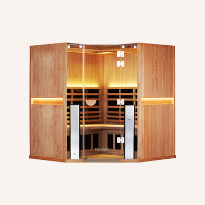 Sanctuary Corner 4 Person Sauna | Okoume Pro | EU Plug