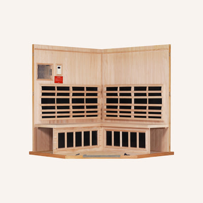 Sanctuary Corner 4 Person Sauna | Okoume Pro | EU Plug