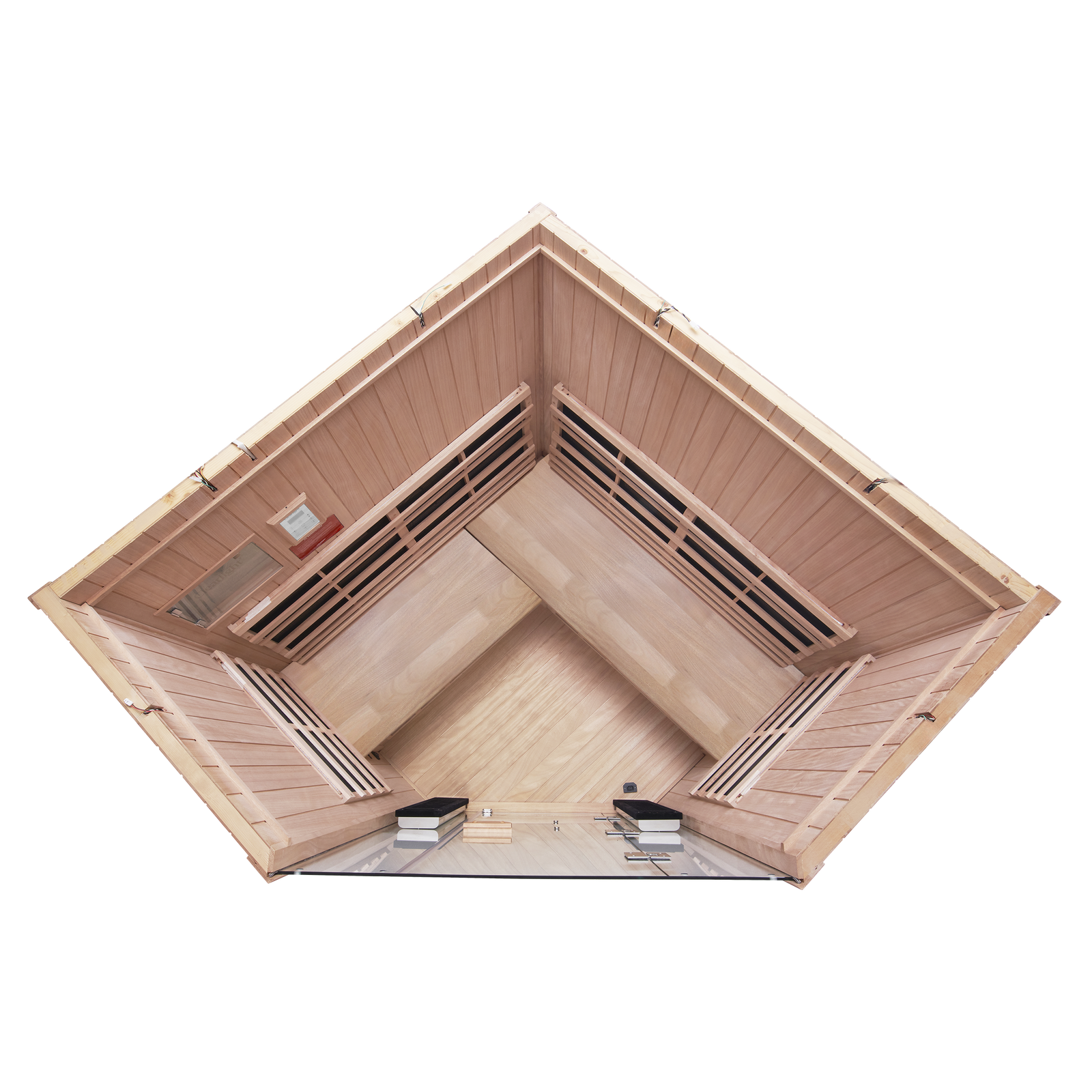 Sanctuary Corner 4 Person Sauna | Okoume Pro | EU Plug