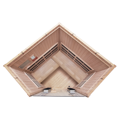 Sanctuary Corner 4 Person Sauna | Okoume Pro | EU Plug