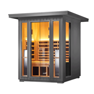 Sanctuary Outdoor 2 Person Sauna | Okoume | EU Plug