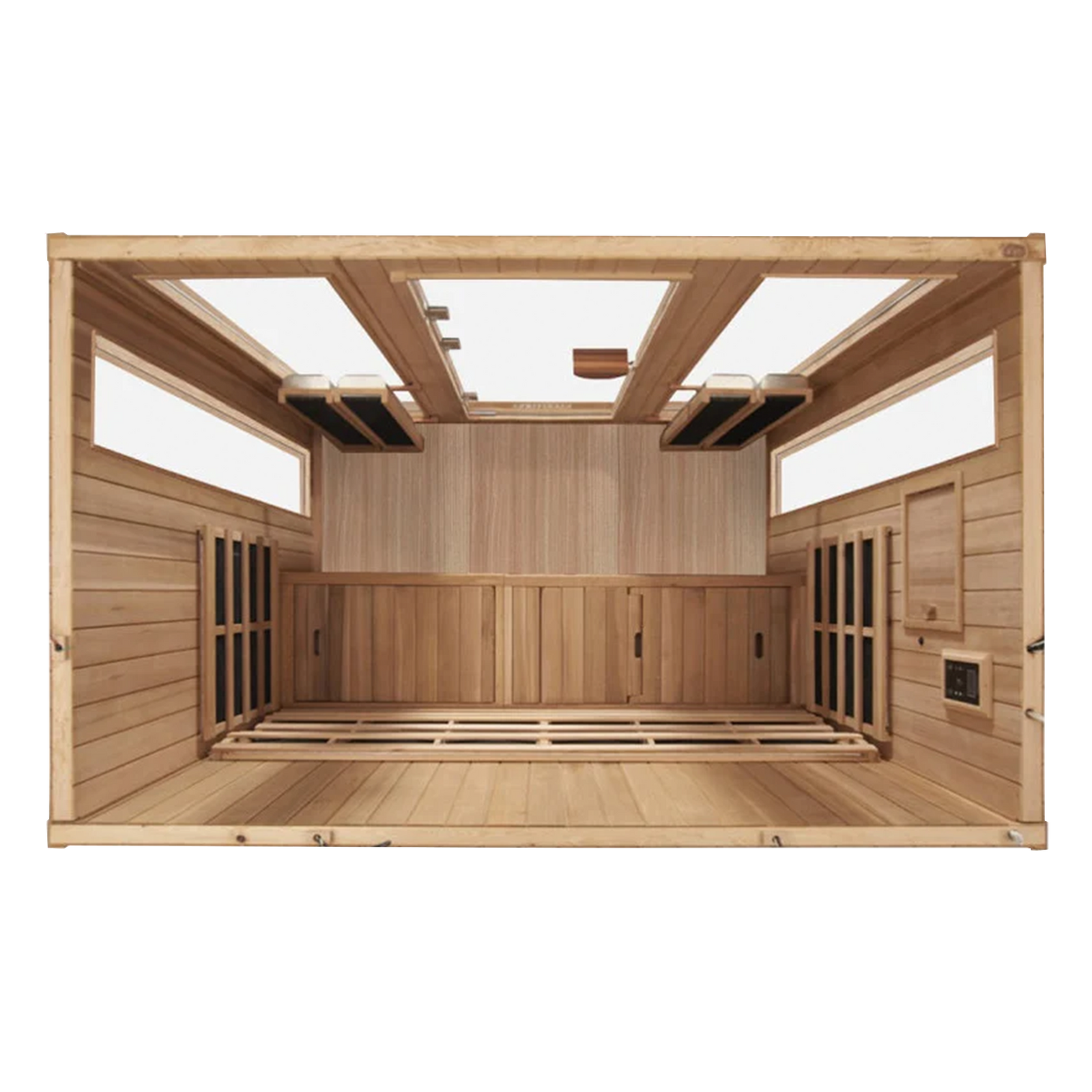 Sanctuary Outdoor 5 Person Sauna | Okoume | EU Plug