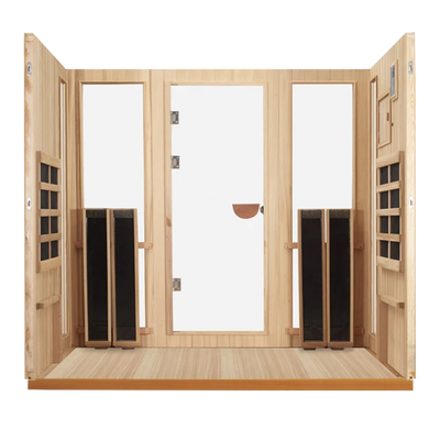 Sanctuary Outdoor 5-Person Sauna | Okoume | EU Plug