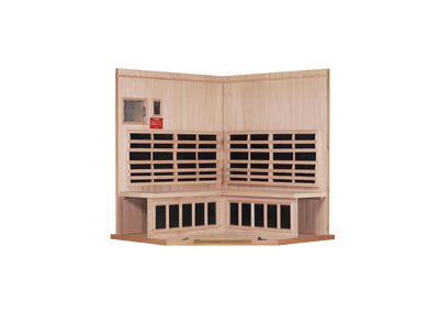 Sanctuary Corner 4 Person Sauna | Okoume Pro | EU Plug