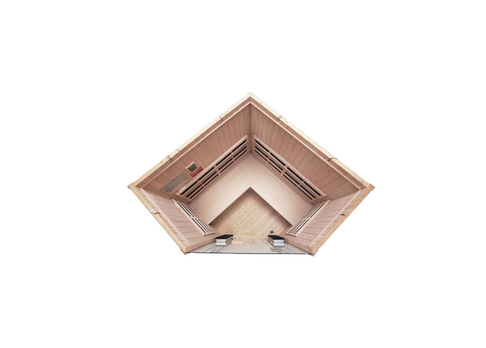Sanctuary Corner 4 Person Sauna | Okoume Pro | EU Plug