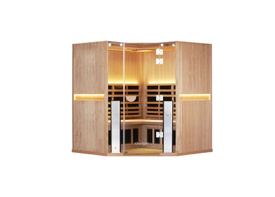 Sanctuary Corner 4 Person Sauna | Okoume Pro | EU Plug